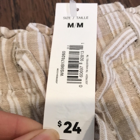 3 for $35! Tan and white brand new Joe Fresh tie shorts - Picture 2 of 5